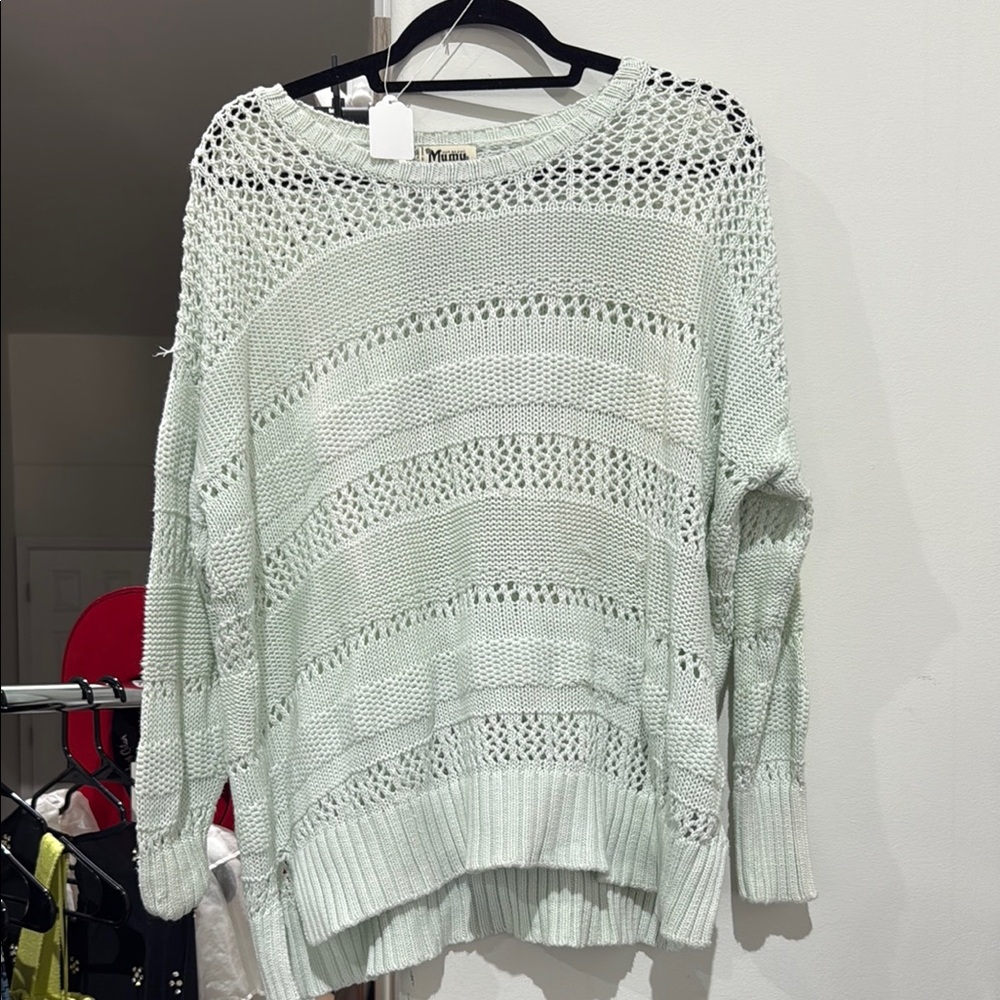 Show Me Your MuMu Light Green Knit Sweater